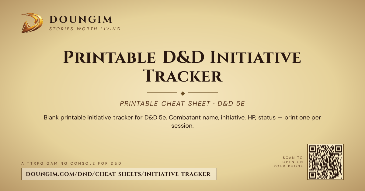 Printable D&D Initiative Tracker | Doungim