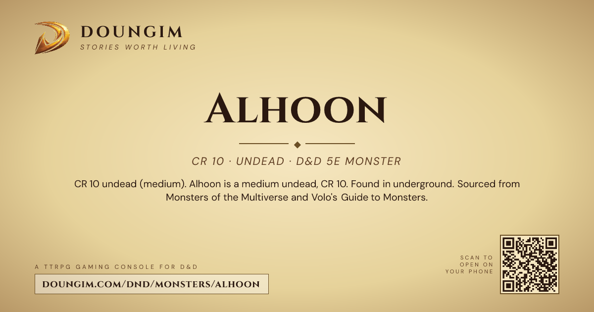 Alhoon — D&D 5e Monster (CR 10, Undead) | Doungim