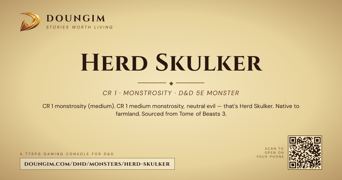 Skulk Color Code Herd Skulker — D&D 5e Monster (CR 1, Monstrosity) | Doungim